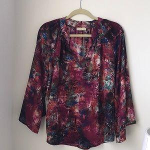 Flowy blouse, wine inspired colors